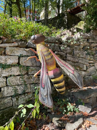 Bee sculpture at Carnegie Park in Eureka Springs, Arkansas