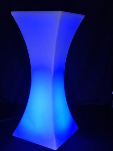 Blue glow cocktail table available for hire in Logan, Brisbane.