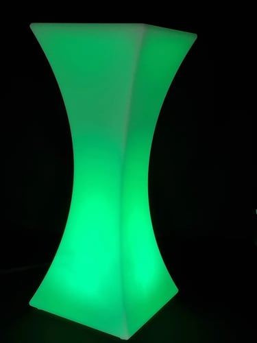 Green glow cocktail table available for hire for events in Gold Coast.