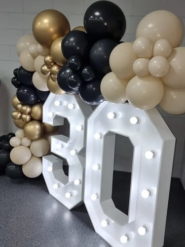 Lightup Numbers captured during a Birthday Celebration in Helensvale, Gold Coast - party hire by SweetAz Co.