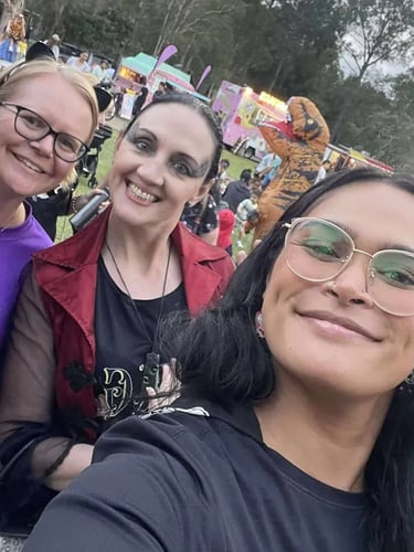 Sweetaz Crew line dancing at a Halloween Fair in Algester, Brisbane - party hire by SweetAz Co.