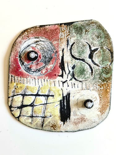 Caroline Welch sgraffitoed enamel