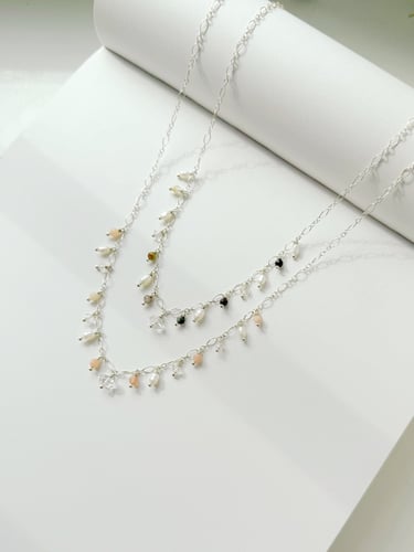 Collier BYNORA en argent 925 avec des pierres naturelles