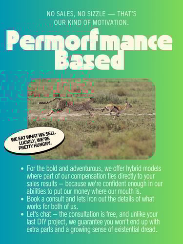 "Performance Based" selling package. A Hybrid model to lowers threshold of entry into live selling 