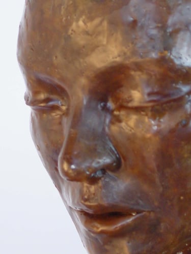 detail of face of wax model