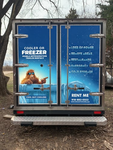 Picture of the Cool Guy Coolers mobile refrigerated trailer in Broken Arrow, Oklahoma