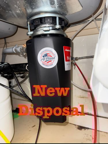 New garbage disposal installation in Peoria, AZ by At Hand Heroes – professional plumbing service.