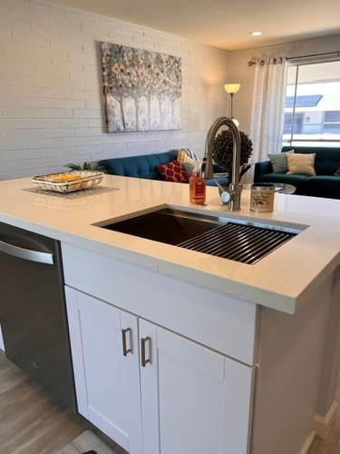 New kitchen sink, faucet, and plumbing installation in Sun City, AZ by At Hand Heroes.