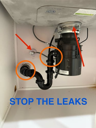 Under-sink plumbing repairs to stop leaks in a Peoria, AZ home by At Hand Heroes.