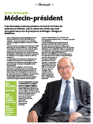 Artcile sur Xavier de Boisgelin, président du conseil de l'ordre des médecins