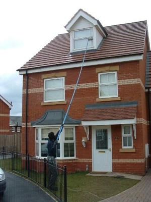 reaching and cleaning all windows