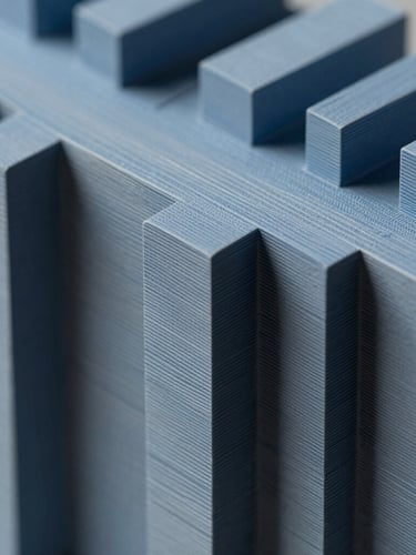 Macro close-up of a crisp 3D structural wireframe model, cool blue and slate tones, high-contrast technical details, sharp daylight shadows, 35mm