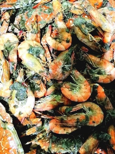 ginataang laing shrimp