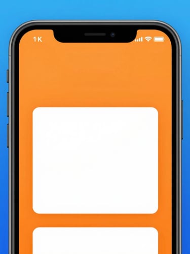 Straight-on macro shot of a mobile checkout screen showing a frictionless transaction, vibrant electric blue accents, bright studio lighting, 8k
