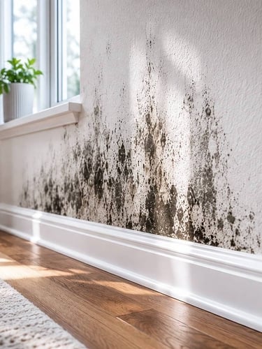 visible mold growth spreading across interior wall of Colorado Springs home requiring professional removal