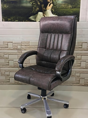 Executive office chair with premium PU seat and ergonomic design manufactured by Vijay Furniture