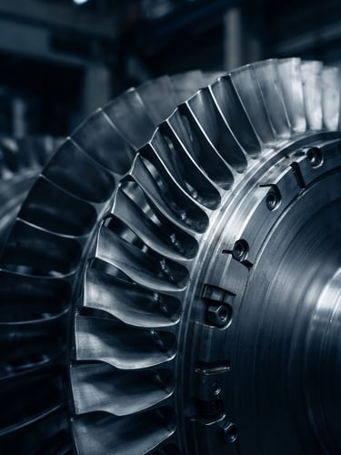 Precision-engineered industrial turbine component for complex operations