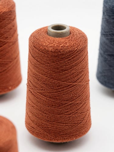 A macro close-up of raw Bhagalpuri silk threads being tested for tensile strength under crisp natural daylight, clean laboratory background, terracotta color accents, sharp focus, 50mm.