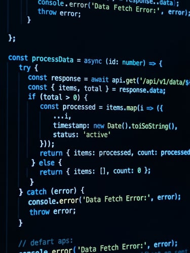 Sleek tech photography, close-up of clean code on a monitor with electric blue backlighting, macro focus, high-contrast dark mode