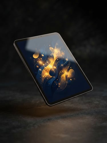 3D high-quality premium mockup of the 'Filhos Brilhantes' e-book cover, showing a clean modern book design with yellow and dark blue accents, floating over a dark surface.