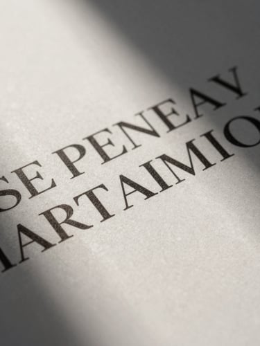 Extreme close-up of premium printed brand collateral, razor-sharp serif typography visible, hard directional light.