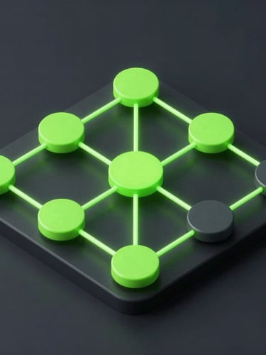 Sleek 3D render of an abstract workflow audit diagram, neon green nodes connected by glowing lines, dark mode aesthetic, isometric perspective
