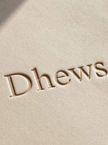 Tactile macro photograph of a thesis cover made of organic apple peel leather, soft natural daylight casting gentle shadows, showing rich fibrous texture and elegant debossed typography, 35mm editorial style