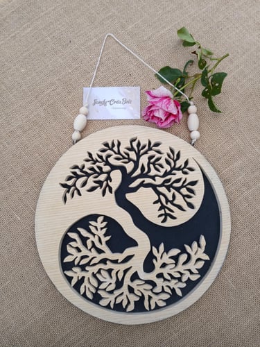 Arbre de vie mural artisanal Ying et Yang