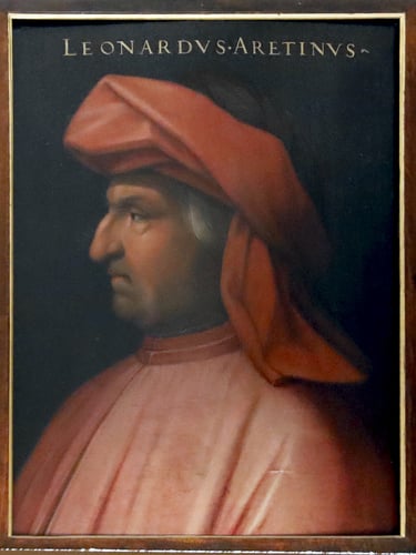 Leonardo Bruni, the ultimate bookish humanist, portrait by Cristofano dell'Altissimo
