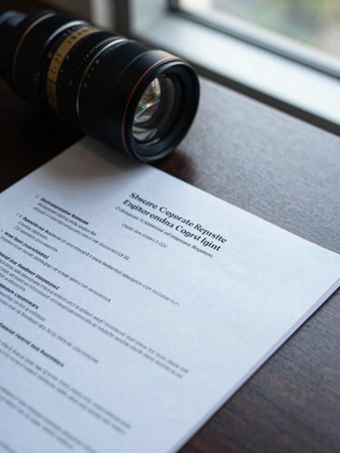 Sharp editorial close-up of official Singapore corporate registry documents on a dark wooden desk, cool crisp daylight from a window, high contrast.