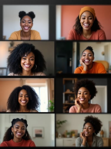 image of conference call of African American women