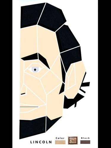 LINCOLN  face left side richWOODart.com straight line art 