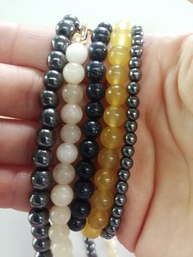 6mm hematite necklace with polished natural stone beads and magnetic clasp, minimalist black jewelry by Belle Mexico