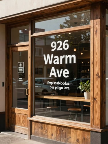 Warm eye-level daylight shot of the welcoming storefront at 926 Sligo Ave, featuring clean glass windows, wooden accents, and clear, compliant signage.