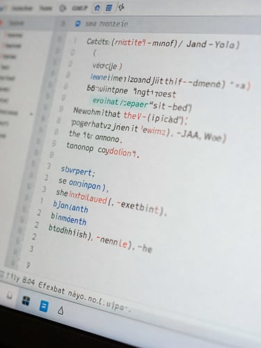 Macro shot of a high-performance database terminal screen displaying structured SQL queries and Java runtime logs, cool technical lighting with subtle red status indicators, sharp focus on code characters, clean technical composition.
