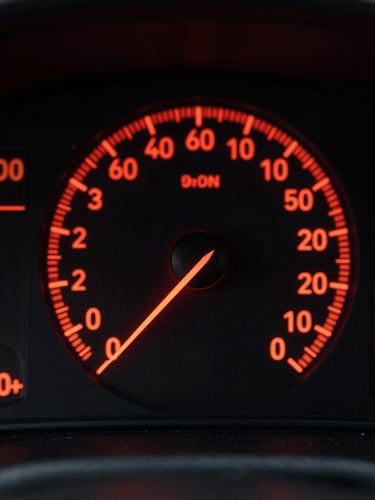 High-contrast macro shot of a digital dashboard on a dark screen, glowing red-orange metrics charts trending upward, dramatic key light, shallow depth of field.
