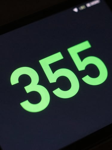 Extreme macro close-up of a premium Android hardware screen displaying a custom launcher UI with neon green glowing typography on a deep charcoal background, dark-room lighting, high contrast, 35mm