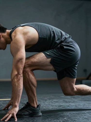 A side view of an athlete executing a clean hip hinge, dynamic angle focusing on joint angles, cool-toned lighting, sharp focus