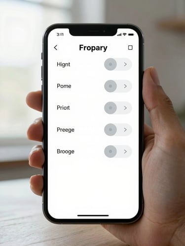 A vertical smartphone screen mockup displaying a clean, secure digital onboarding interface with step-by-step progress indicators, bright natural light.