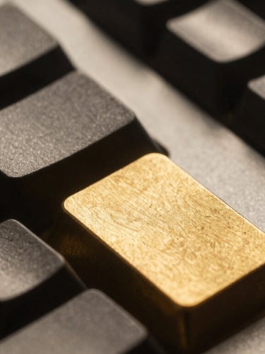 Macro close-up of a disassembled mechanical keyboard, showing the textured keycap profiles, a solid brass weight plate, and raw machined aluminum chassis details under moody, directional window light.