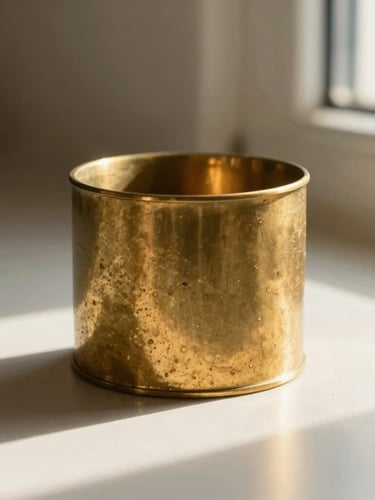 A tight macro crop of raw, unlacquered sand-cast brass with rich golden textures and soft natural daylight casting long shadows, 35mm