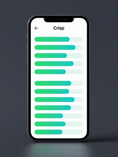 Crisp front-on Android device mockup displaying a clean file manager interface with green and cyan storage bars on a deep slate gray background, cool studio lighting