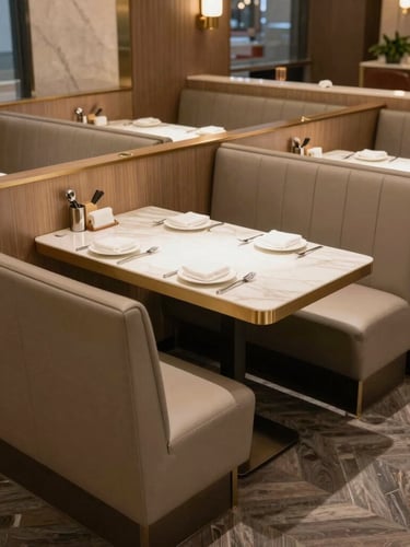 luxury restaurant booth seting setup comercial furniture