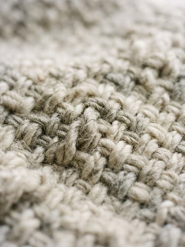 Extreme close-up of a thick un-dyed wool blanket weave, soft morning window light, warm editorial photography, 35mm