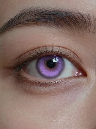 Extreme close-up of a synthetic model's eye, reflecting soft digital lavender light, ultra-detailed skin textures, cinematic low-key lighting