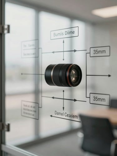 Close-up of a structured business diagram on a physical glass board, soft natural window light, muted desaturated corporate tones, 35mm architectural lens.