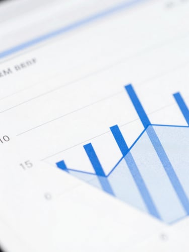 Macro shot of a clean, minimalist digital interface displaying structured data graphs and blue accent lines, high-key studio lighting, sharp focus