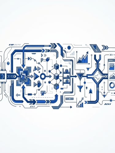 Clean vector illustration of a structured data pipeline, minimalist technical schematics, cobalt blue and slate gray, crisp geometric shapes, modern tech aesthetic