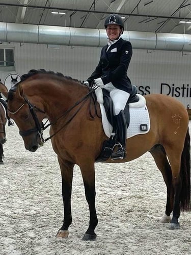 Rider, Renee Waters competing in dressage.