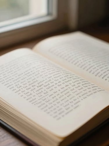 A close-up of a printed manuscript with hand-written editorial notes in the margin, warm natural window light, shallow depth of field, 35mm